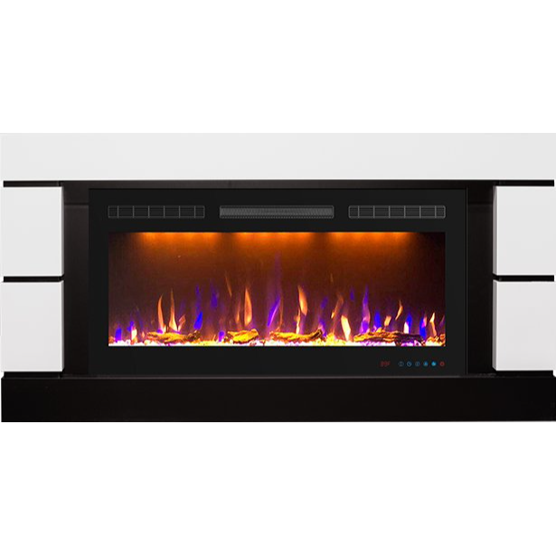 Каминокомплект Modern - Белый с черным (Высота 710 мм) с очагами Crystal 36 RF, Vision 42, 5D V-ART 40 