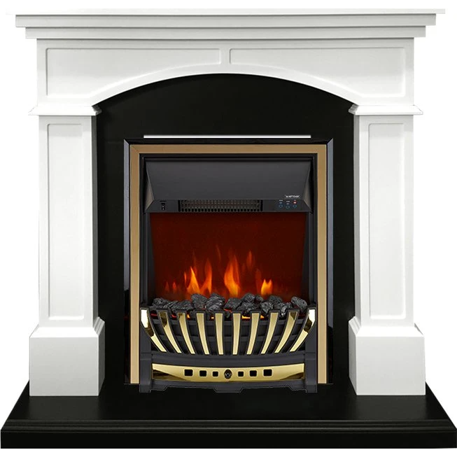 Каминокомплект Langford - Белый с черным с очагом Aspen Gold