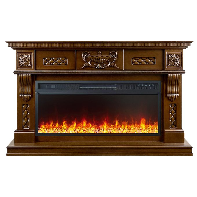 Каминокомплект Corsica - Слоновая кость с патиной (Ширина 1500 мм) с очагом Vision 42 LED