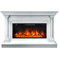 Каминокомплект Sicilia - Белый (Ширина 1530мм) с очагом Vision 42 