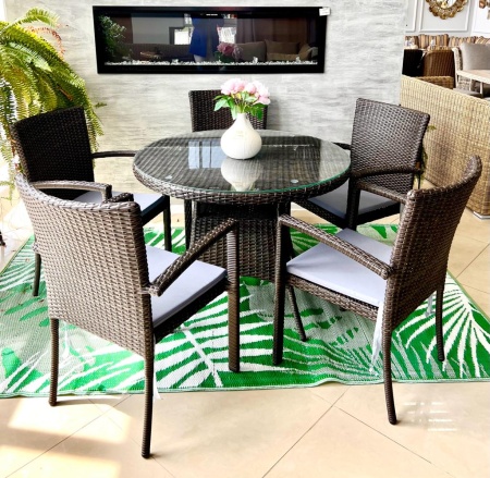 Комплект плетеной мебели Милан c круглым столом 100 см