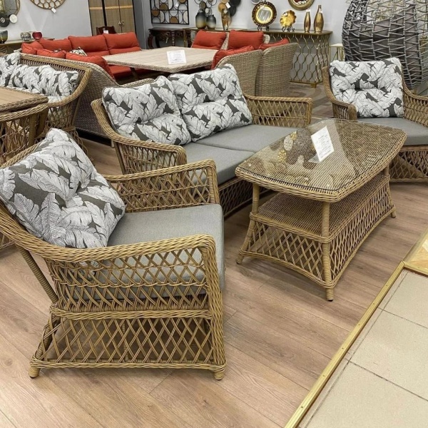 Комплект мебели Сицилия лаунж с 2х-местным диваном арт. 31614 с подушками олефин