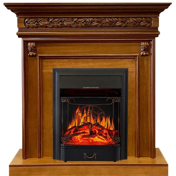 Каминокомплект Valletta - Орех с очагом Majestic FX Black
