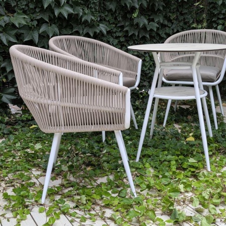 Кресло РИЦА роуп CHD6-03 с подушкой ткань 14817 каркас 9003