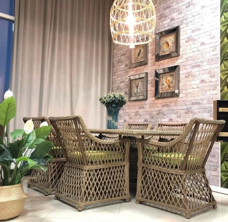 Комплект плетеной мебели Сицилия (стол + 6 кресел) 31614
