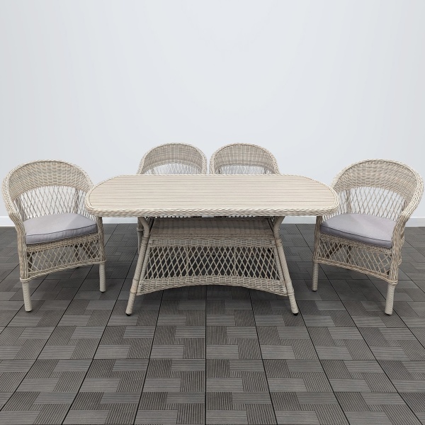 Комплект мебели Madison обеденный (4 кресла, стол 165х90) серый