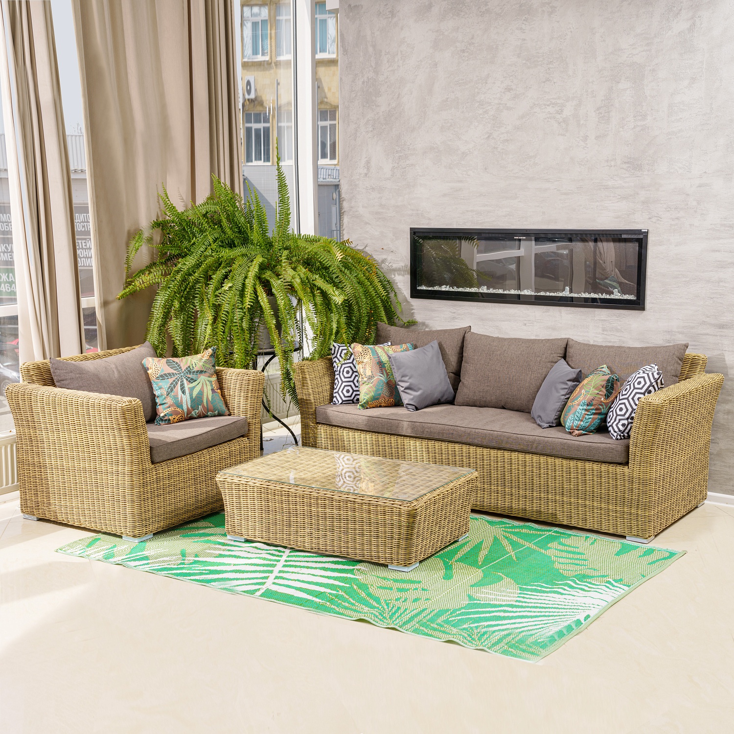 Комплект из искусственного ротанга Скарлетт с 3х-местным диваном