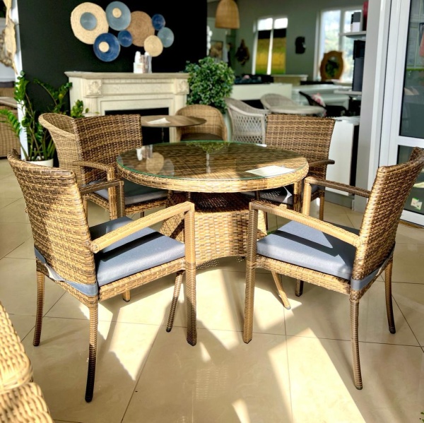 Комплект плетеной мебели Милан c круглым столом 100 см