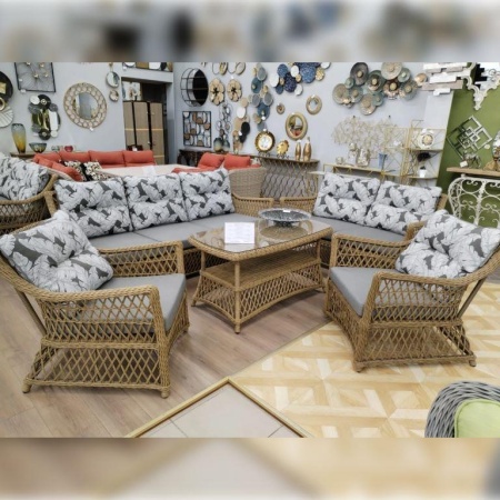 Комплект мебели Сицилия Лаунж в полной комплектации арт. 31614 с подушками олефин