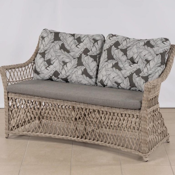 Комплект плетеной мебели СИЦИЛИЯ-обеденный (стол 220 см, 2х-местный диван, 4 кресла с олефиновыми подушками)