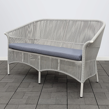 Скамья 2-х местная СЕЛИГЕР жгут 2058 с подушкой ткань 14808 каркас 9003