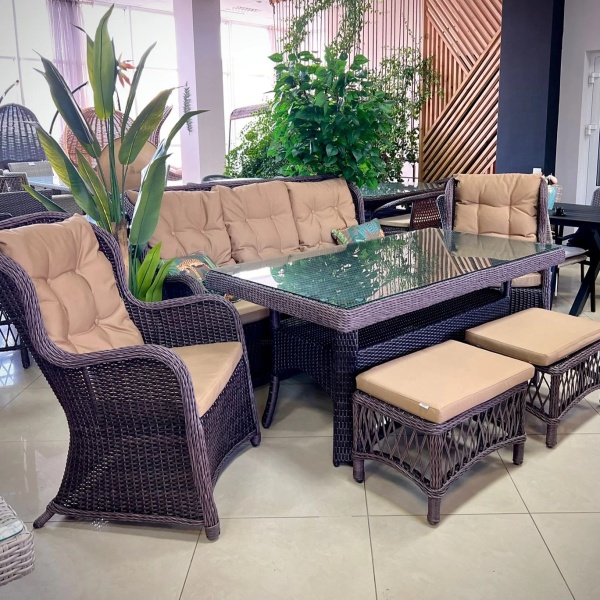 Комплект плетеной мебели Валенсия-6, шоколад