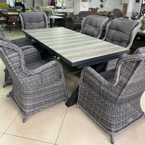 Комплект Валенсия с НЕраздвижным столом из керамогранита