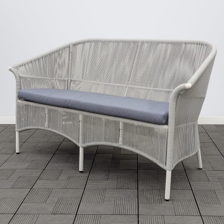 Скамья 2-х местная СЕЛИГЕР жгут 2058 с подушкой ткань 14808 каркас 9003