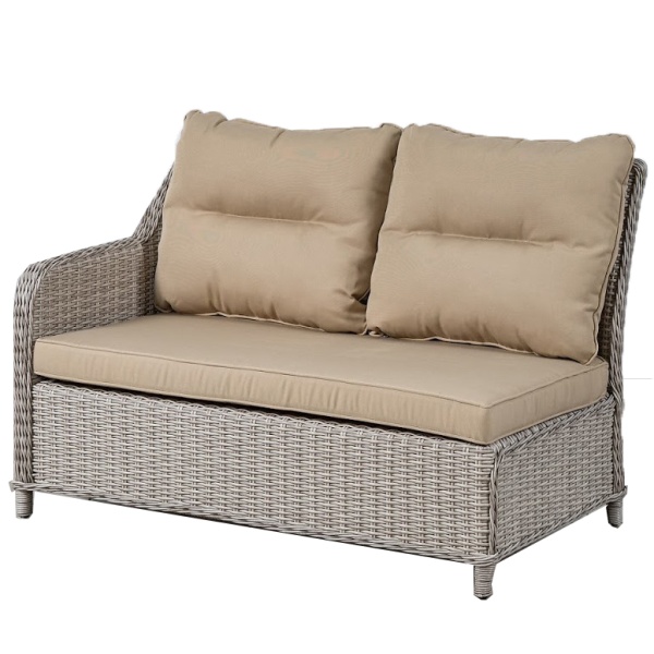 Диван плетеный правый РИО-ГРАНДЕ с подушками ткань жгут 9677