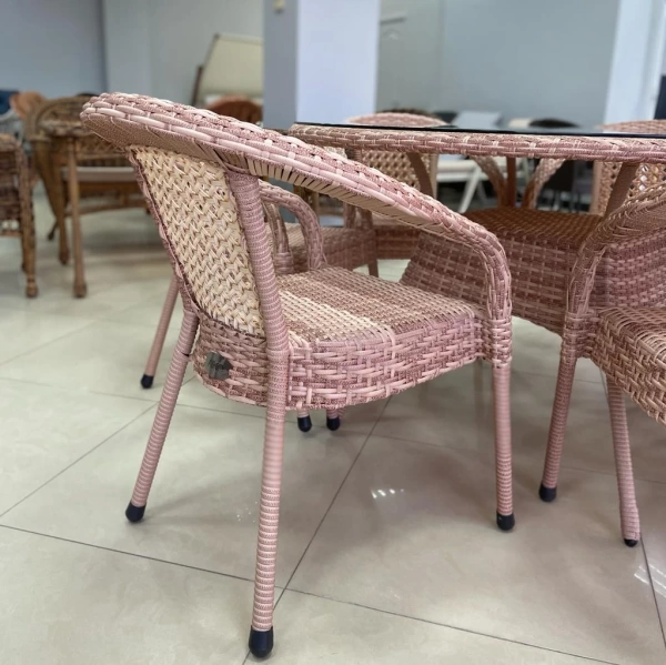 Комплект плетеной мебели Dagni, (стол 130 см + 6 кресел) кап