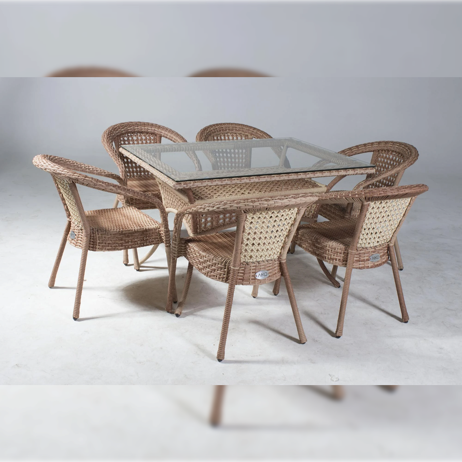 Комплект плетеной мебели Dagni (стол 120 см + 6 кресел)