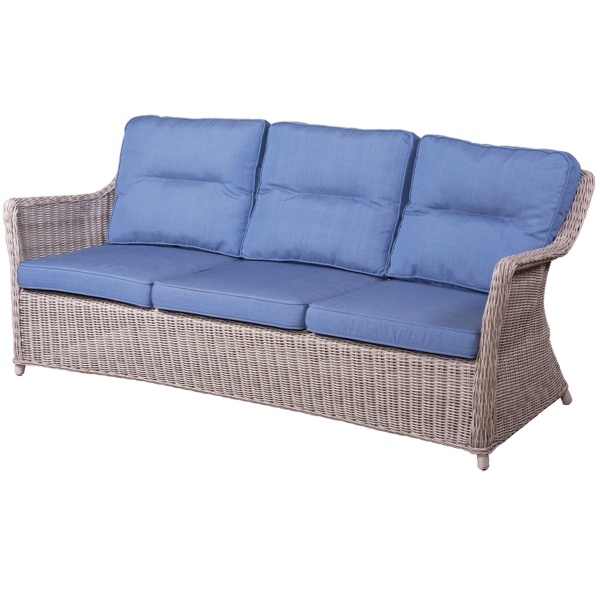 ПЛЕТЕНЫЙ ДИВАН 3-Х МЕСТНЫЙ КОРФУ ЛАУНЖ с подушками жгут 9677