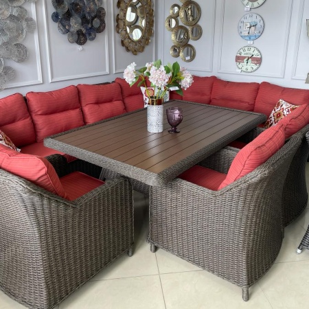 Комплект плетеной мебели Рио-Гранде (комплектация: угловой диван, стол 186 см, 3 кресла)