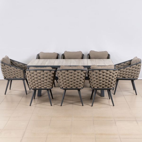 Комплект плетеной мебели КАРЕЛИЯ (НЕраздвижной стол) жгут CH-OL 1210 с подушками ткань 14817