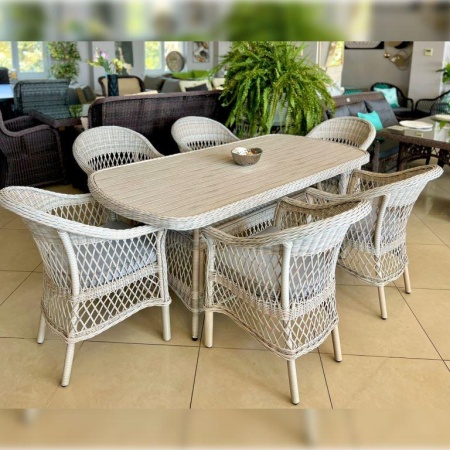 Комплект мебели Madison обеденный (стол+6 кресел) серый