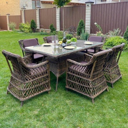 Композиция Марсель/Милан (стол 160 см + 6 кресел с подушками)