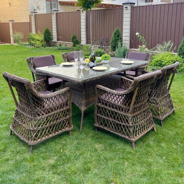 Композиция Марсель/Милан (стол 160 см + 6 кресел с подушками)