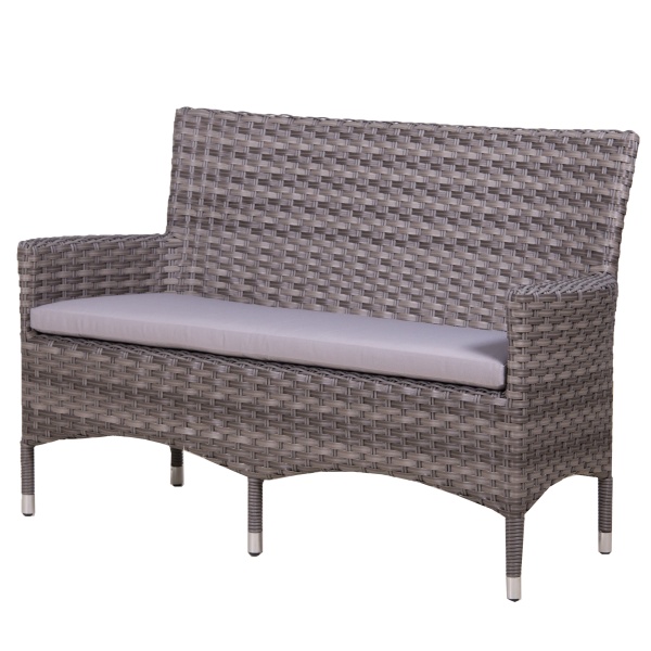 ПЛЕТЕНАЯ ЛАВКА 2-Х МЕСТНАЯ КИПР С ПОДУШКОЙ жгут 7262/7425