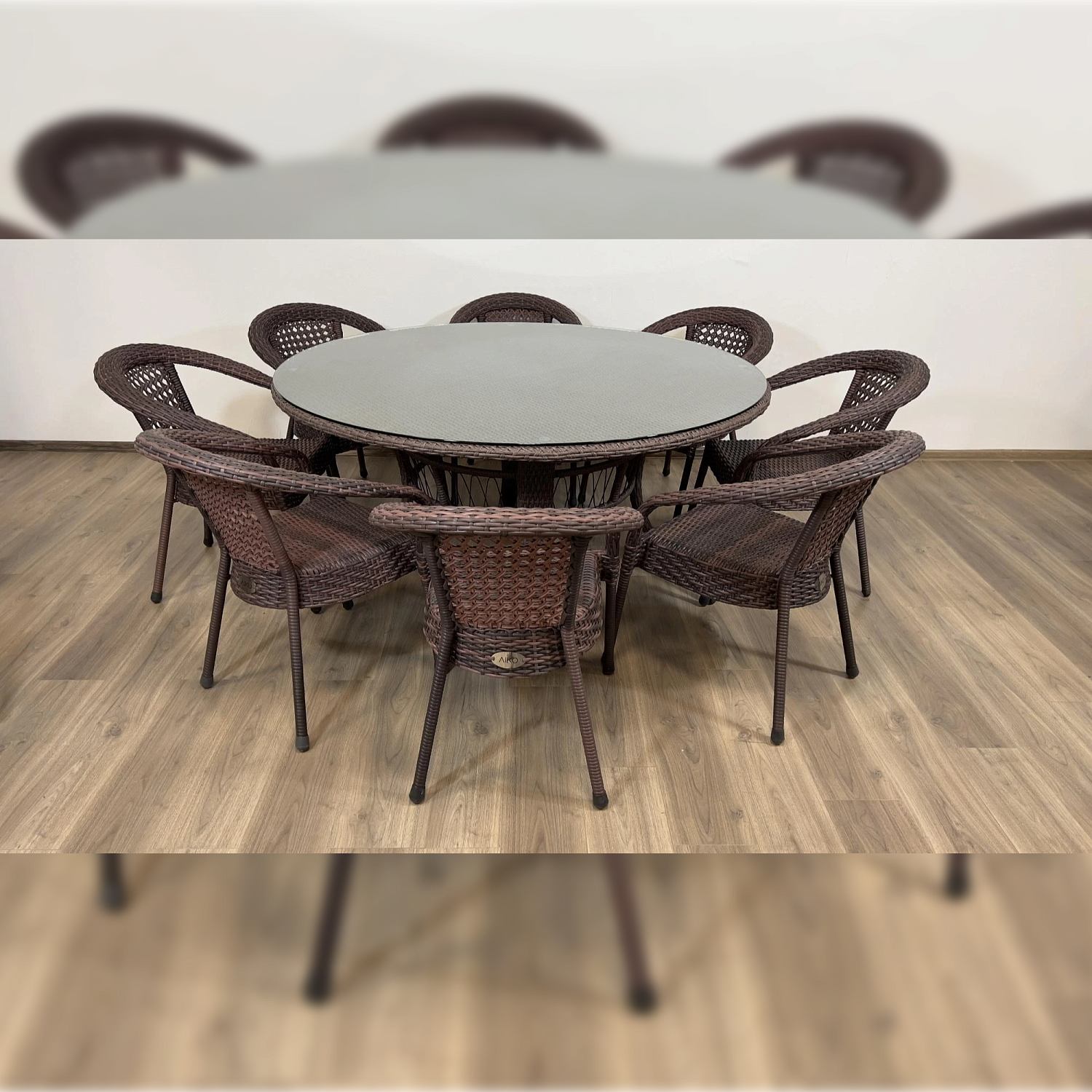 Комплект плетеной мебели Dagni на 8 персон со столом 160 см без подушек