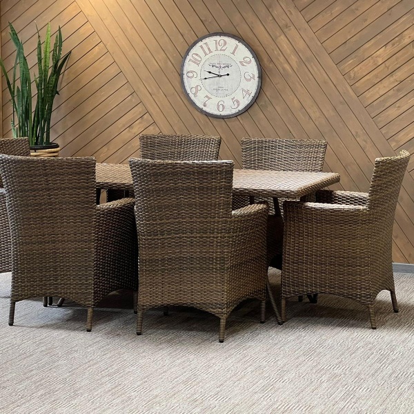 Композиция плетеной мебели Милан/Флоренция (стол 160 см + 6 кресел)