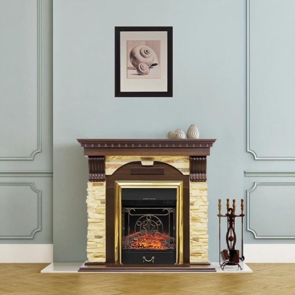 Каминокомплект Dublin с очагами Fobos, Aspen Black, Majestic