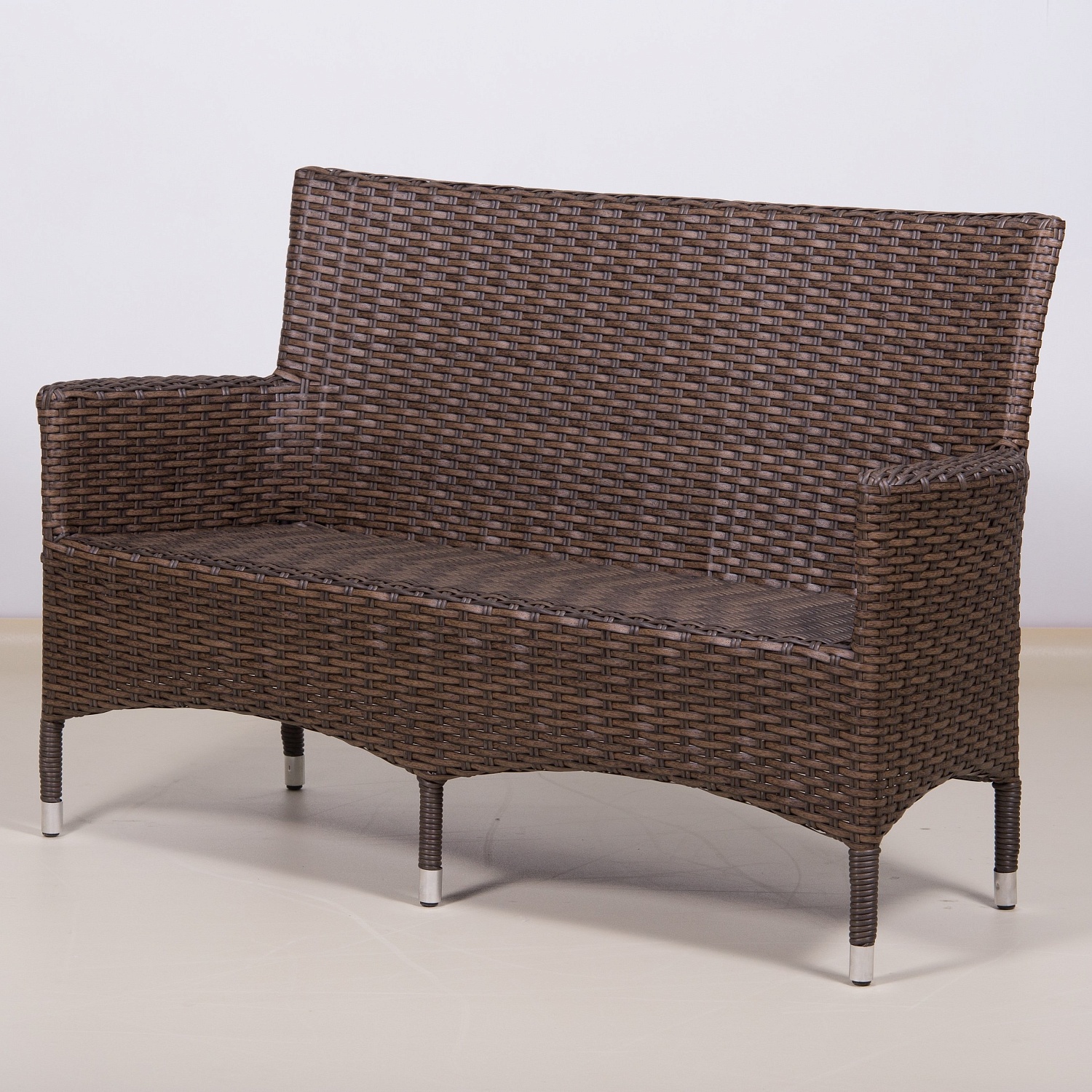 ПЛЕТЕНАЯ ЛАВКА 2-Х МЕСТНАЯ КИПР С ПОДУШКОЙ