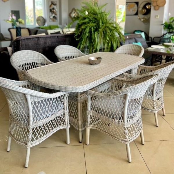 Комплект мебели Madison обеденный (стол+6 кресел) серый