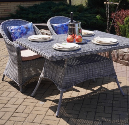 Композиция Уэльс/Милан с обеденным столом 130 см (сплошное плетение)