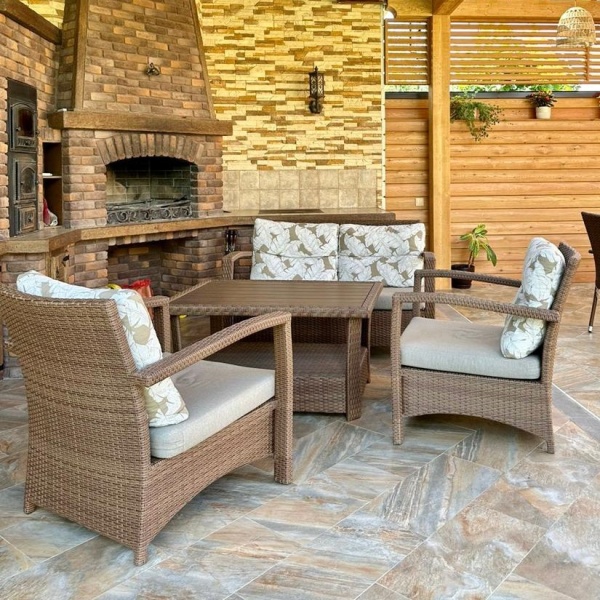 Комплект плетеной мебели ВЕНЕЦИЯ (комплектация: 2х-местный диван, 2 кресла, столик)