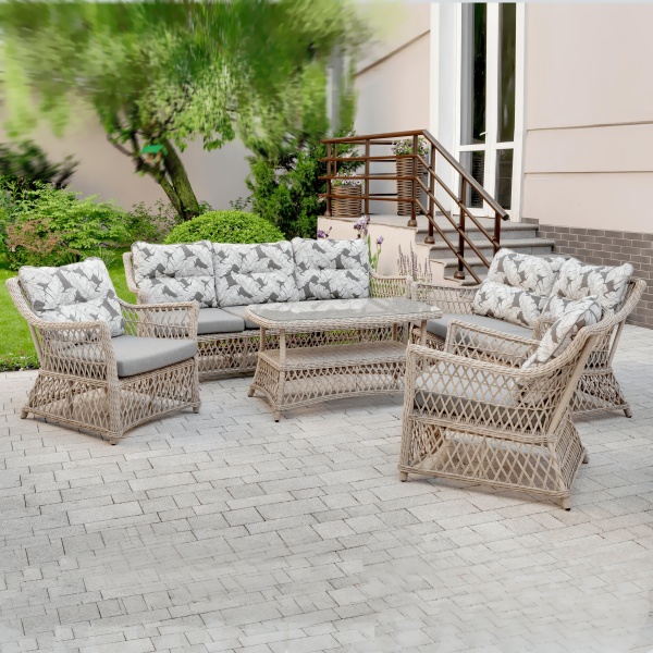 Комплект мебели Сицилия Лаунж в полной комплектации арт. 31614 с подушками олефин