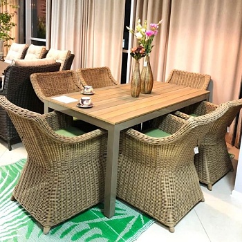 Композиция плетеной мебели КОРФУ/КОРСИКА (стол 160 см, 6 кресел)