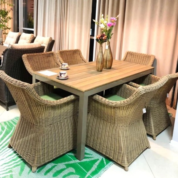 Композиция плетеной мебели КОРФУ/КОРСИКА (стол 160 см, 6 кресел)
