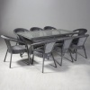 Комплект плетеной мебели Dagni ( стол 180 см + 8 кресел) серый