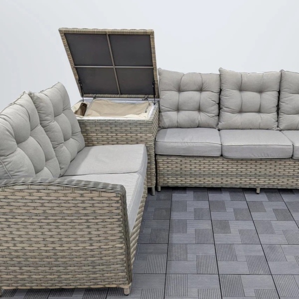 Комплект мебели БАРБАДОС (диван угловой, сундук, 2 пуфа, стол 160х90)