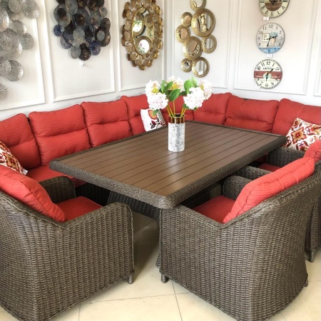 Комплект плетеной мебели Рио-Гранде (комплектация: угловой диван, стол 186 см, 3 кресла)