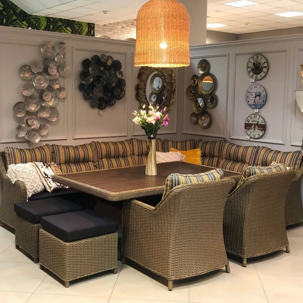 Комплект плетеной мебели Рио-Гранде (комплектация: угл. диван, стол 186 см, 2 кресла, 2 пуфа)