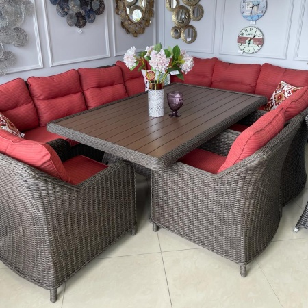 Комплект плетеной мебели Рио-Гранде (комплектация: угловой диван, стол 186 см, 3 кресла)