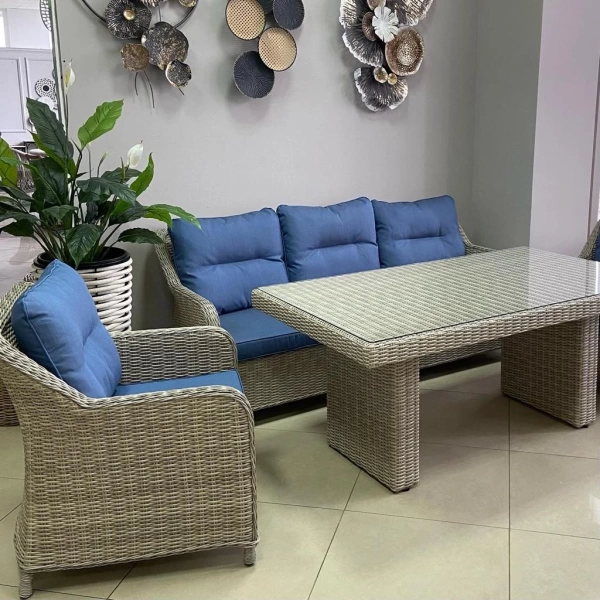 Композиция плетеной мебели Рио-Гранде/Сан-Марино жгут 9677, подушки 17807