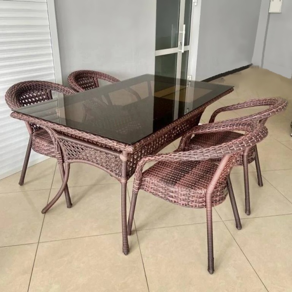 Комплект плетеной мебели Dagni (стол 120 см + 4 кресла)