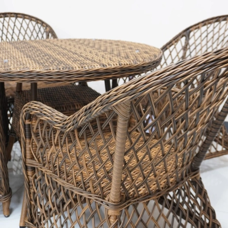 Композиция мебели Уэльс/Милан с круглым столом 100 см (плетение ромб)