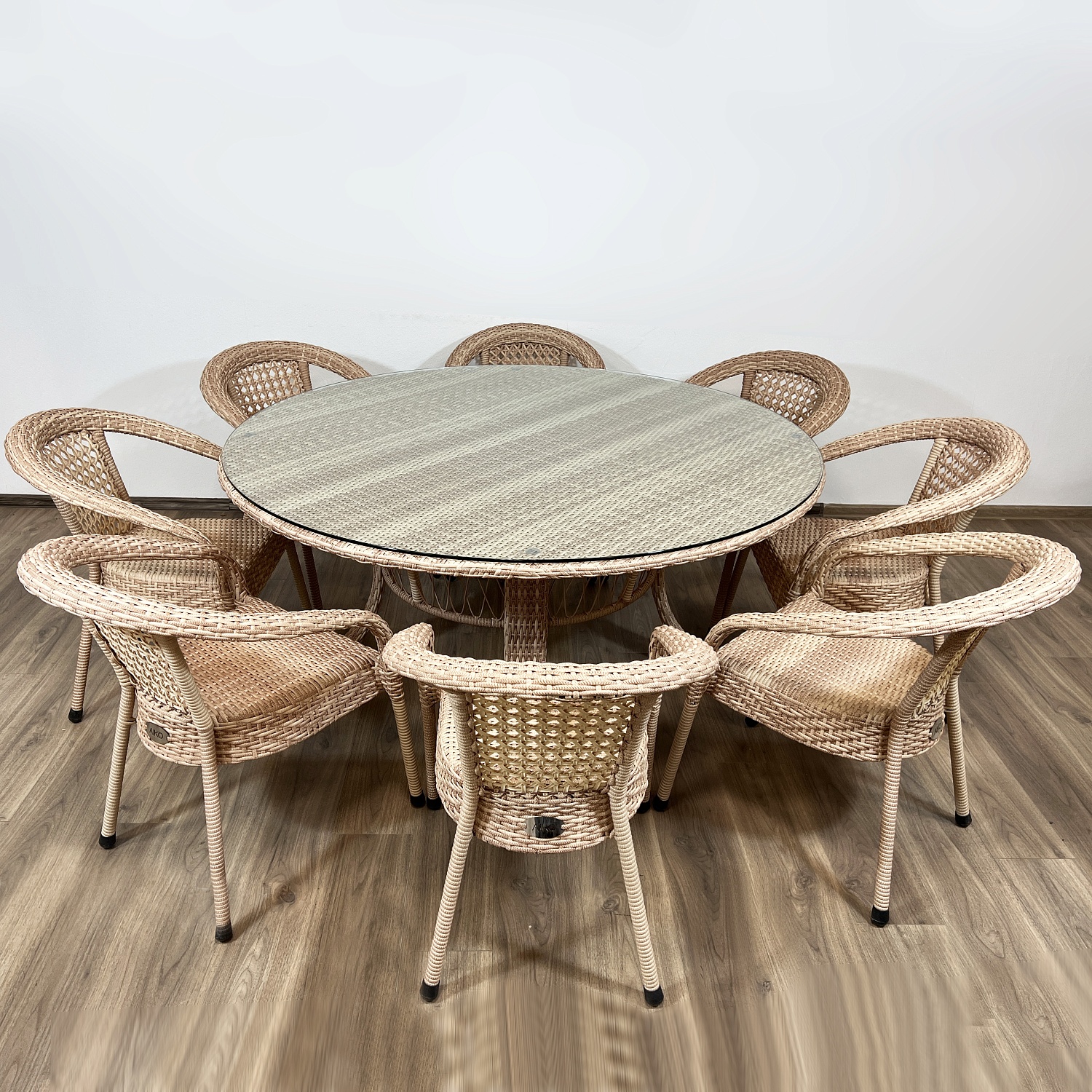 Комплект плетеной мебели Dagni на 8 персон со столом 160 см без подушек