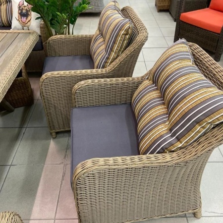 Комплект плетеной мебели Рио-Гранде (комплектация: угл. диван, стол 186 см, 2 кресла, 2 пуфа)