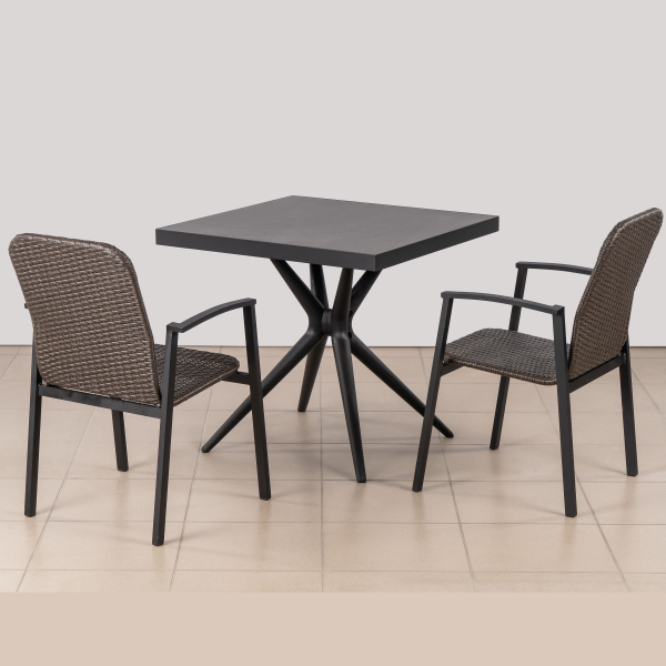 Композиция плетеной мебели ЯМАЛ+ЭЛЬБРУС жгут 30832-1 каркас 9005 муар