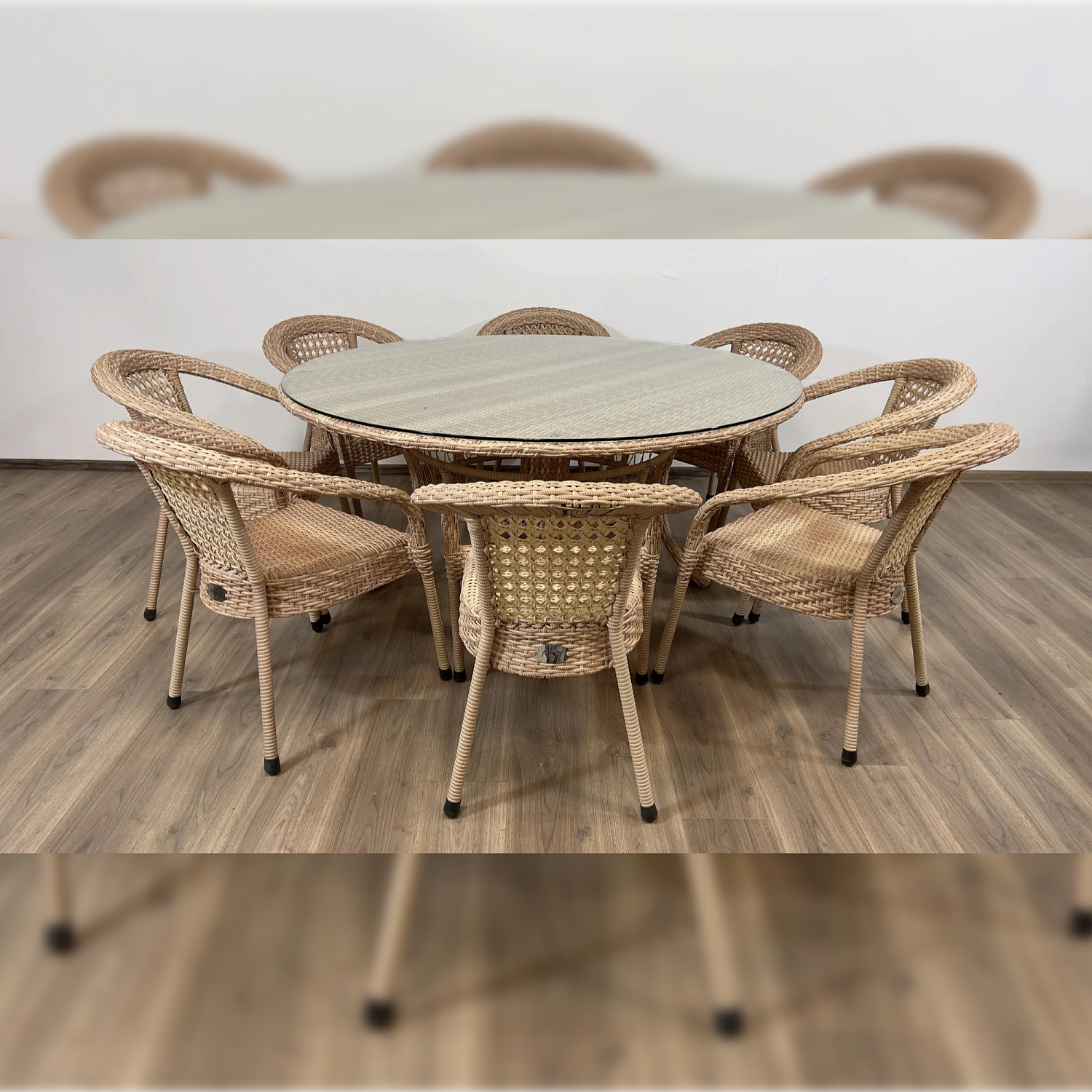 Комплект плетеной мебели Dagni на 8 персон со столом 160 см без подушек